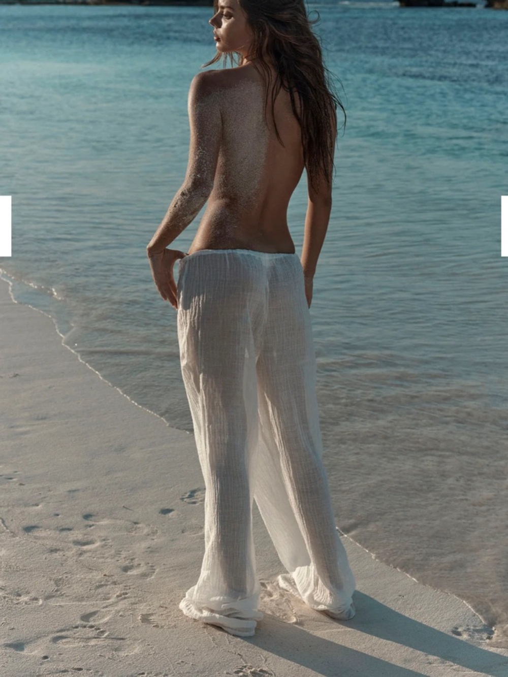 Monday Swimwear Belize Pant in Ivory Crinkle